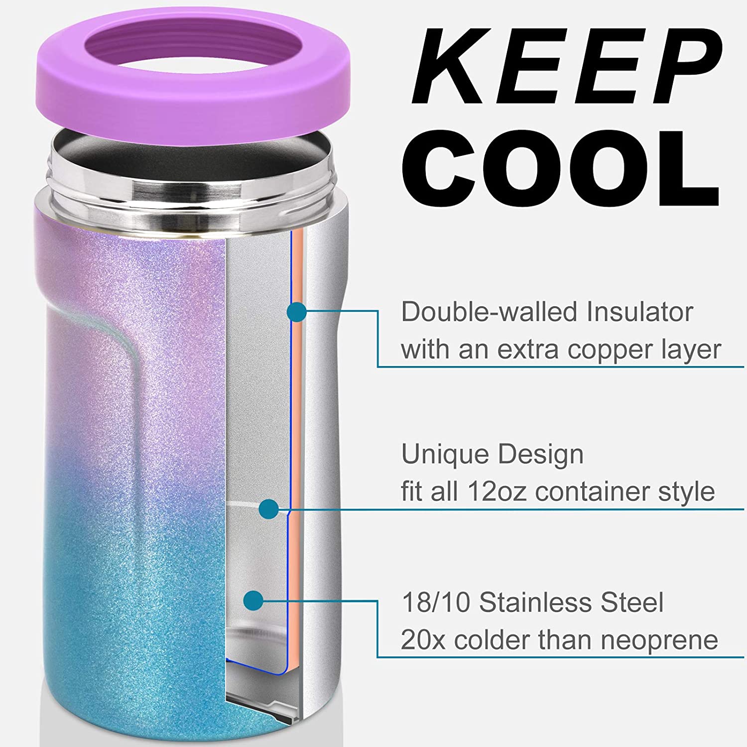How stainless steel can cooler metal koozie works to keep cold