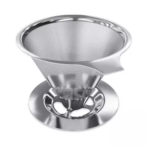 Manual Reusable Stainless Steel Cone Filter Coffee Strainer