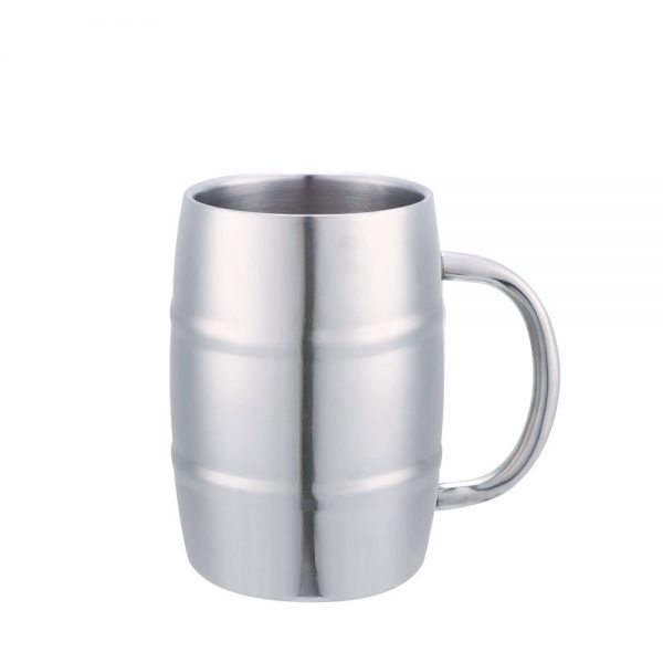 Double Wall Stainless Steel Coffee Beer Mug With Handle