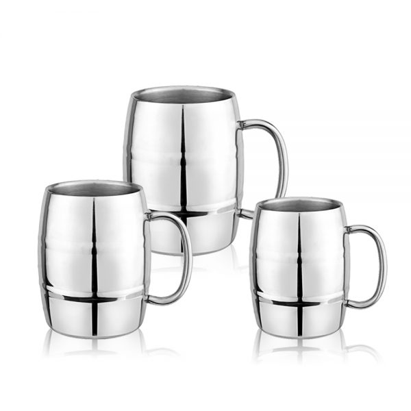 Stainless Steel Beer Coffee Mug Cups With Handle 15 oz