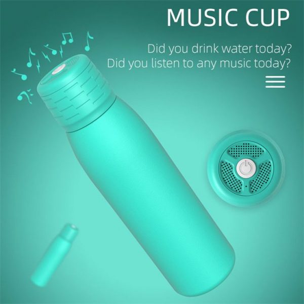 Stainless Steel Blue Tooth Speaker Music Insulated Business Bottle